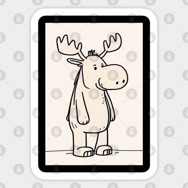 Minimalist Moose Sticker by Legendary T-Shirts